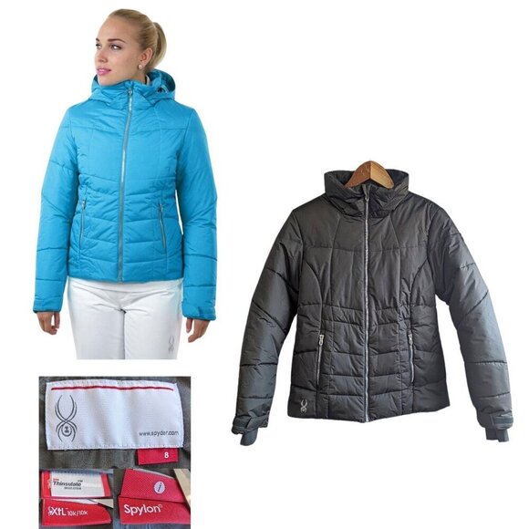 Spyder Jackets & Blazers - SPYDER Green Alia Thinsulate Mock Neck 10k/10k Puffer Ski Jacket 144104 Size 8